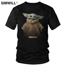 Load image into Gallery viewer, Lovely Baby Child Yoda T Shirt Men Star Wars Mandalorian T-Shirt Short Sleeved Cotton Print Tshirt Fan Tee Gift