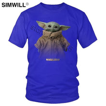 Load image into Gallery viewer, Lovely Baby Child Yoda T Shirt Men Star Wars Mandalorian T-Shirt Short Sleeved Cotton Print Tshirt Fan Tee Gift