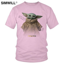 Load image into Gallery viewer, Lovely Baby Child Yoda T Shirt Men Star Wars Mandalorian T-Shirt Short Sleeved Cotton Print Tshirt Fan Tee Gift