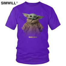 Load image into Gallery viewer, Lovely Baby Child Yoda T Shirt Men Star Wars Mandalorian T-Shirt Short Sleeved Cotton Print Tshirt Fan Tee Gift