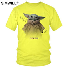 Load image into Gallery viewer, Lovely Baby Child Yoda T Shirt Men Star Wars Mandalorian T-Shirt Short Sleeved Cotton Print Tshirt Fan Tee Gift