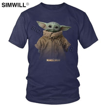 Load image into Gallery viewer, Lovely Baby Child Yoda T Shirt Men Star Wars Mandalorian T-Shirt Short Sleeved Cotton Print Tshirt Fan Tee Gift