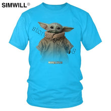 Load image into Gallery viewer, Lovely Baby Child Yoda T Shirt Men Star Wars Mandalorian T-Shirt Short Sleeved Cotton Print Tshirt Fan Tee Gift