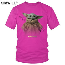 Load image into Gallery viewer, Lovely Baby Child Yoda T Shirt Men Star Wars Mandalorian T-Shirt Short Sleeved Cotton Print Tshirt Fan Tee Gift