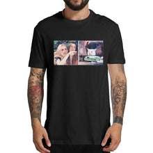 Load image into Gallery viewer, Funny Ugly Angry Women Yelling At Confused Cat At Dinner Table  Men T-Shirt High quality 100% cotton t-shirts
