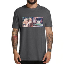 Load image into Gallery viewer, Funny Ugly Angry Women Yelling At Confused Cat At Dinner Table  Men T-Shirt High quality 100% cotton t-shirts